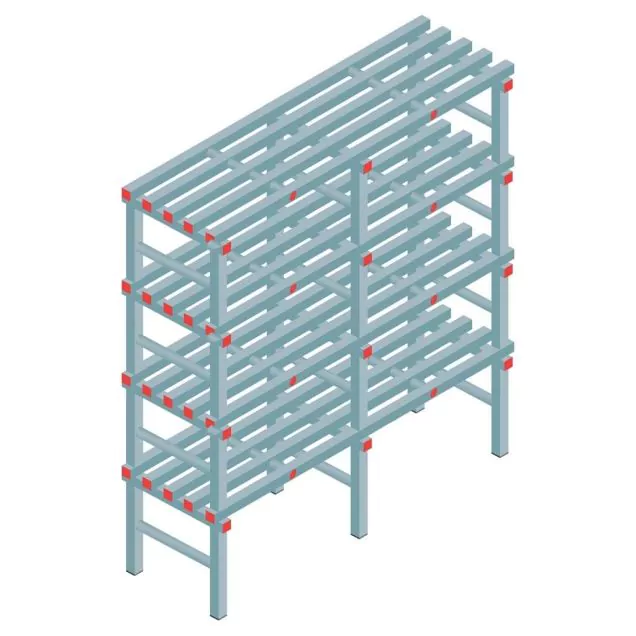 Kunststof stelling REA Euro 1900x1500x500 mm (hxbxd) 4 niveaus