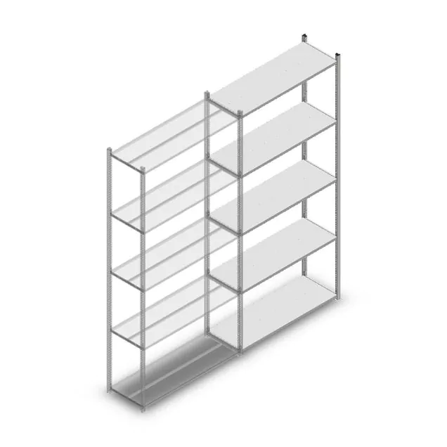 Legbordstelling Medium Duty 2500x1150x400mm (hxbxd) 5 niveaus verzinkt aanbouwsectie